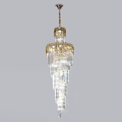 WOMO Long Tiered Crystal Chandelier-WM2387