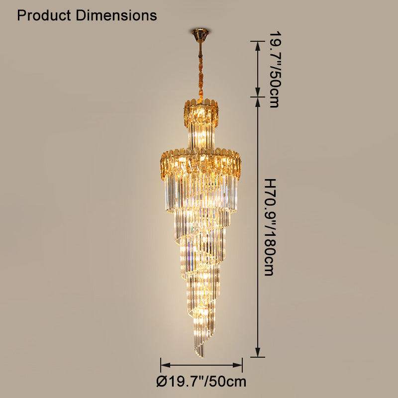 WOMO Long Tiered Crystal Chandelier-WM2387