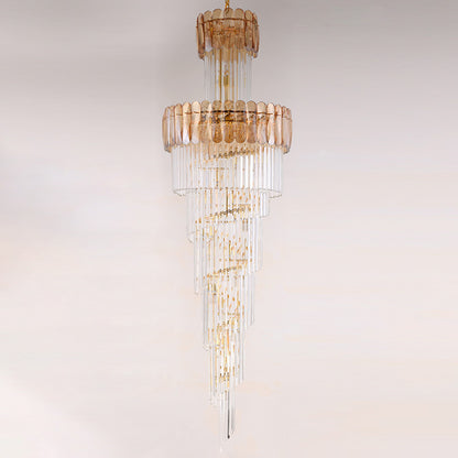 WOMO Long Tiered Crystal Chandelier-WM2387