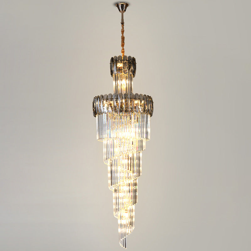 WOMO Long Tiered Crystal Chandelier-WM2387