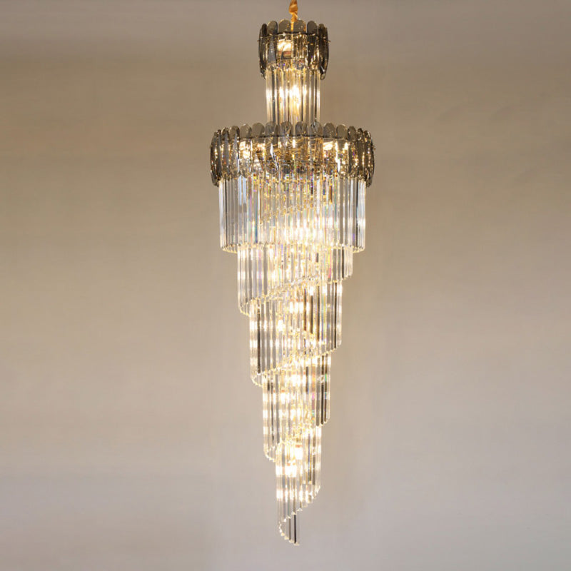 WOMO Long Tiered Crystal Chandelier-WM2387