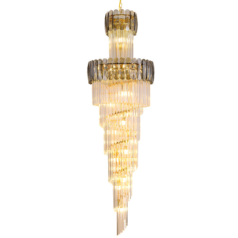 WOMO Long Tiered Crystal Chandelier-WM2387