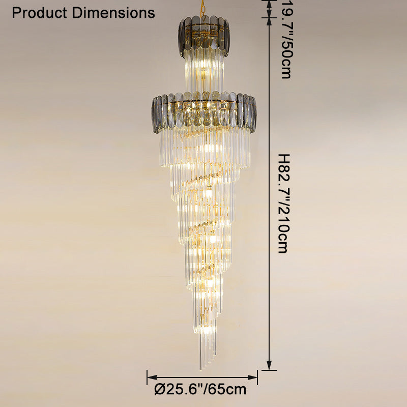 WOMO Long Tiered Crystal Chandelier-WM2387