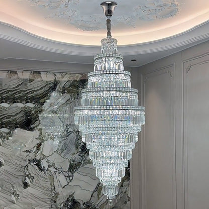 WOMO Large Tiered Crystal Chandelier-WM2389