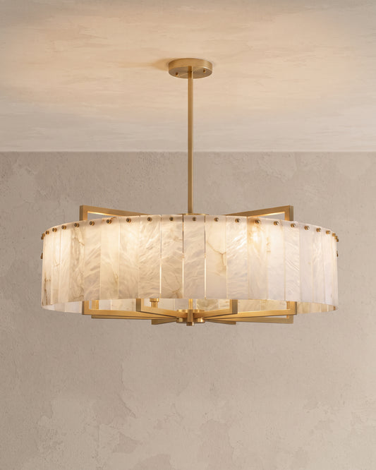 WOMO Round Alabaster Chandelier-WM2390a