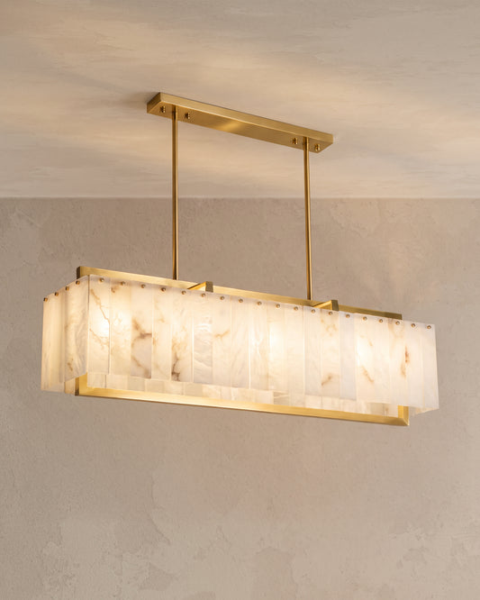 WOMO Rectangular Alabaster Chandelier-WM2390b