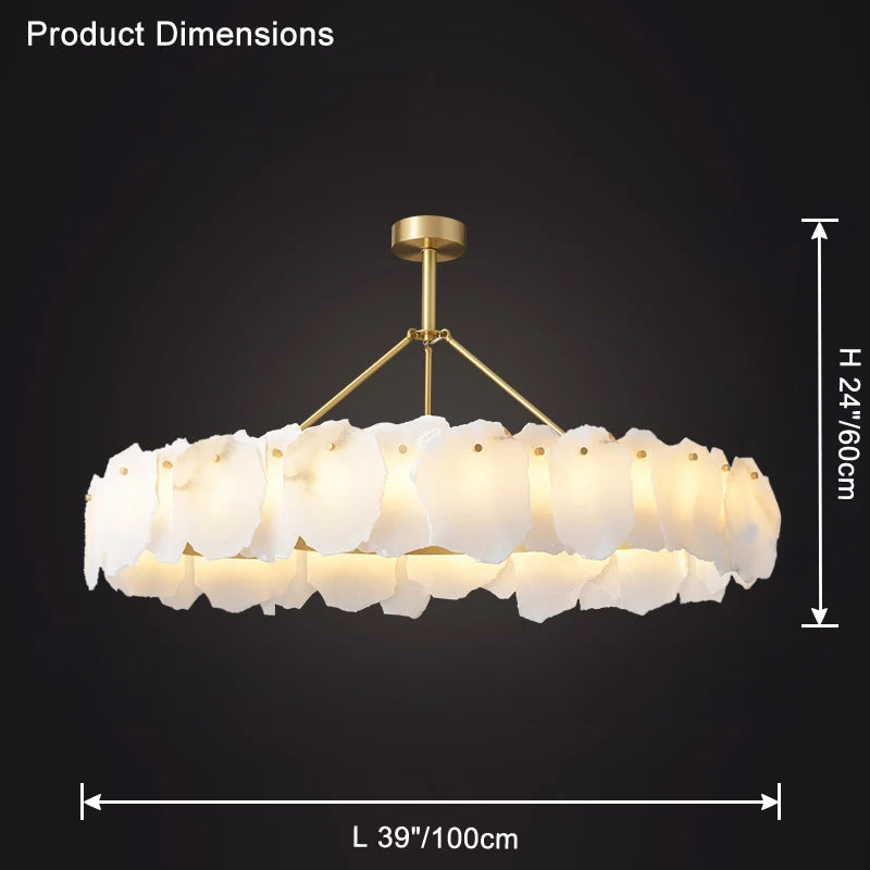 WOMO Alabaster Round Chandelier-WM2392a