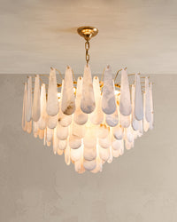 WOMO Tiered Raindrop Alabaster Chandelier-WM2395