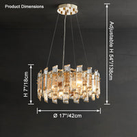 WOMO Gold Crystal Round Chandelier-WM2397