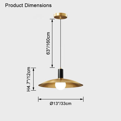 WOMO Cone Brass Kitchen Pendant Light-WM2401