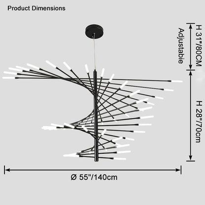 WOMO Fireworks Spiral Chandelier-WM2408