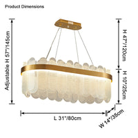 WOMO Long Oval Glass Chandelier-WM2410