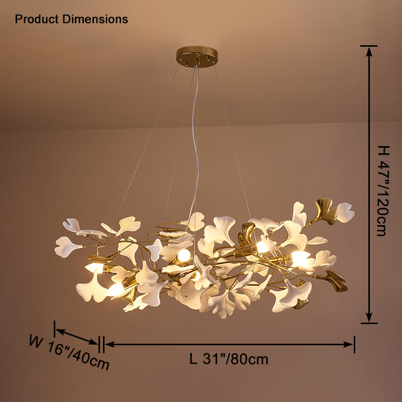 WOMO Gingko Ceramic Chandelier-WM2411