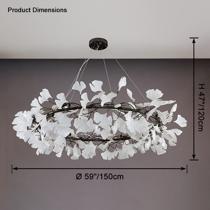 Dimension diagram for the black WM2414 chandelier showing a 59-inch diameter.