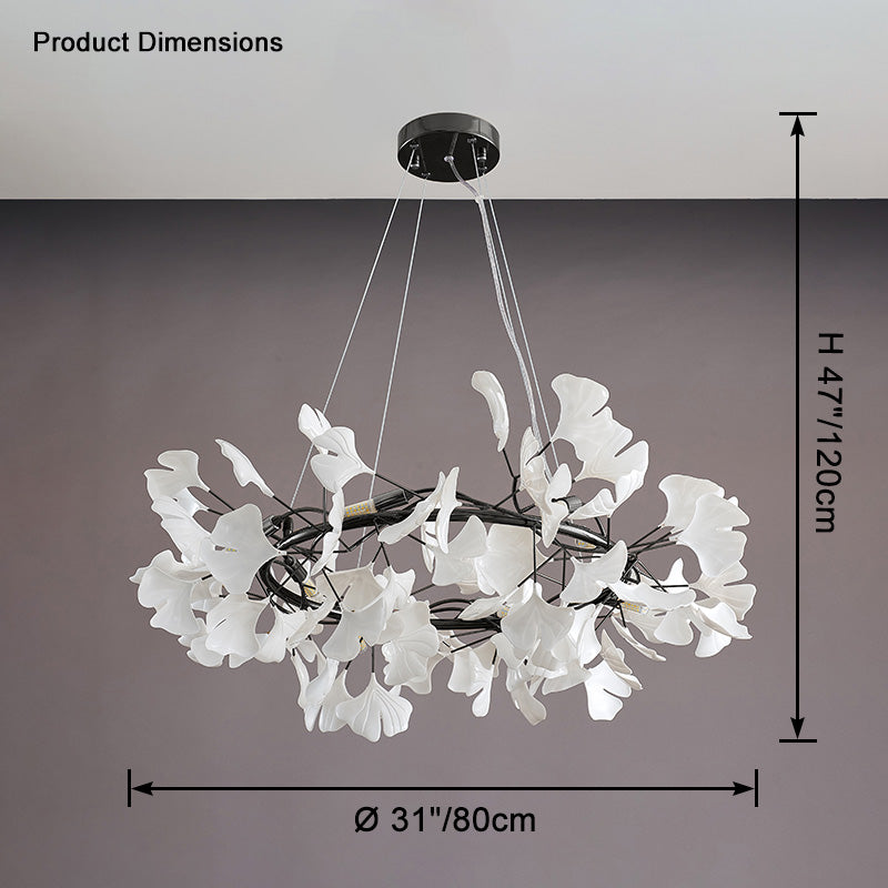 Dimension diagram for the black WM2414 chandelier showing a 31-inch diameter.