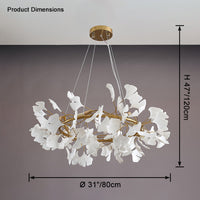 Dimension diagram for the gold WM2414 chandelier showing a 31-inch diameter.