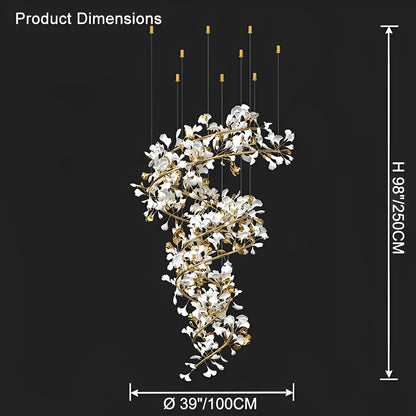WOMO Gingko Spiral Chandelier-WM2423