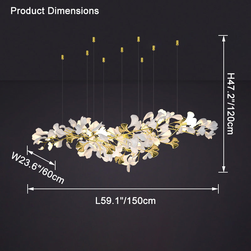 WOMO Gingko Long Linear Chandelier-WM2426