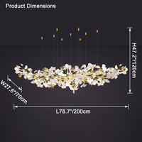 WOMO Gingko Long Linear Chandelier-WM2426