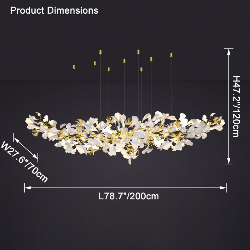 WOMO Gingko Long Linear Chandelier-WM2426