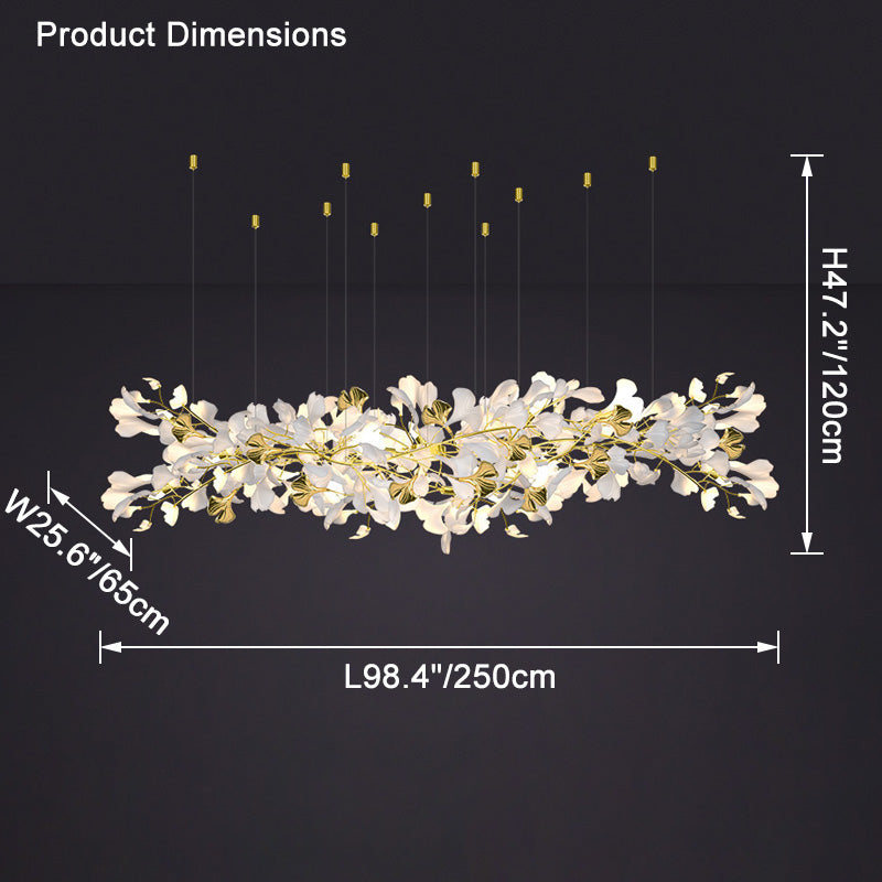 WOMO Gingko Long Linear Chandelier-WM2426