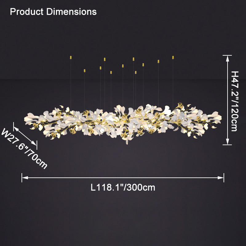 WOMO Gingko Long Linear Chandelier-WM2426