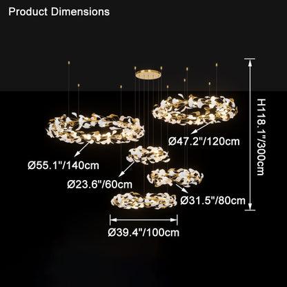 WOMO Gingko Circular Chandelier-WM2428