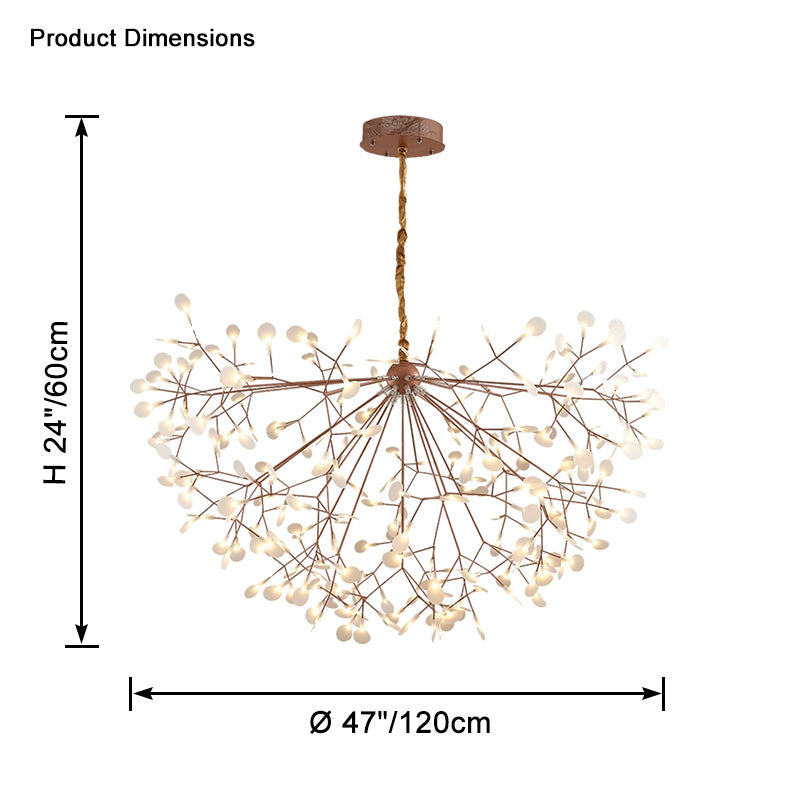 WOMO Heracleum/Firefly Branch Chandelier-WM2439