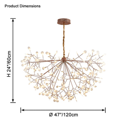 WOMO Heracleum/Firefly Branch Chandelier-WM2439