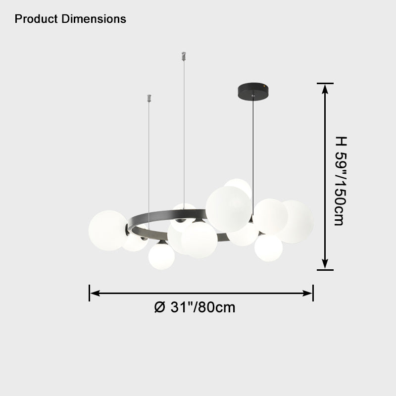 WOMO Circular Glass Globe Chandelier-WM2453