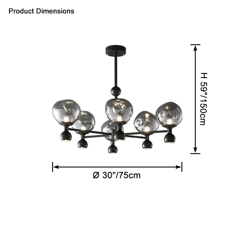 WOMO Glass Globe Chandelier-WM2454