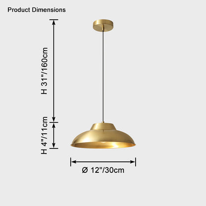 WOMO Dome Brass Pendant Light-WM2457