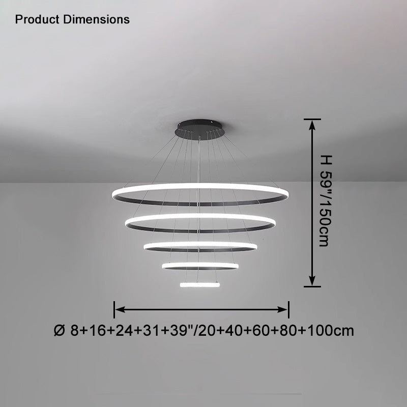 WOMO Tiered Circular Led Chandelier-WM2458