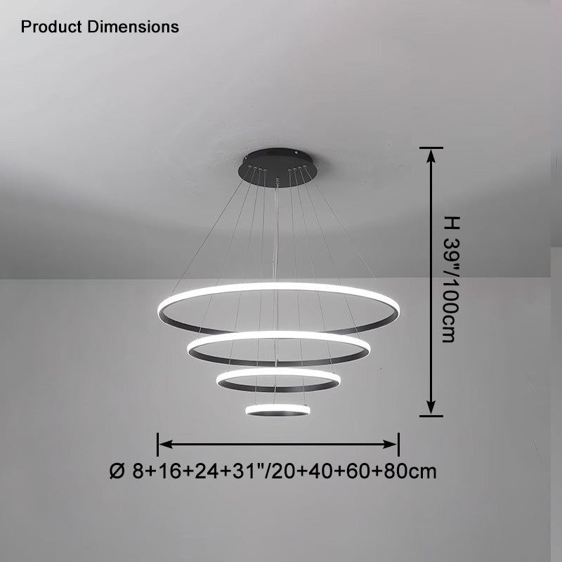 WOMO Tiered Circular Led Chandelier-WM2458