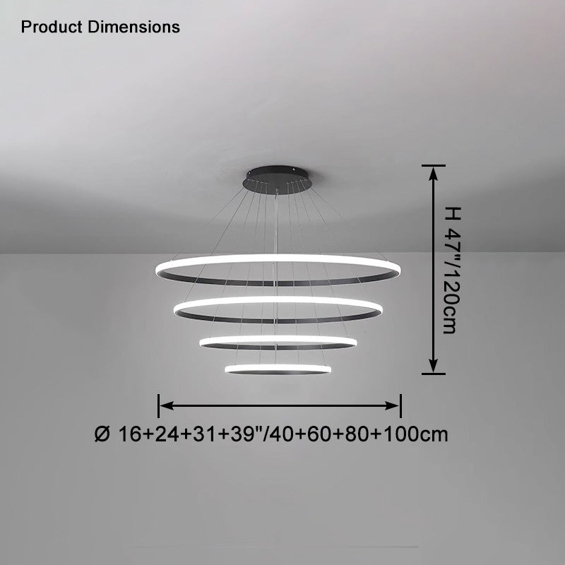 WOMO Tiered Circular Led Chandelier-WM2458