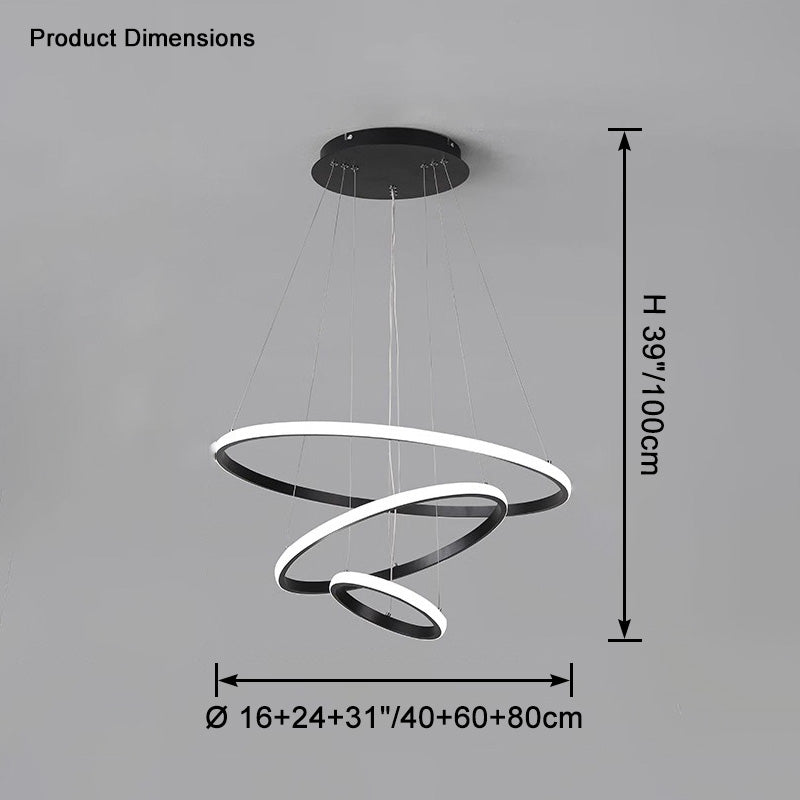 WOMO Tiered Circular Led Chandelier-WM2458