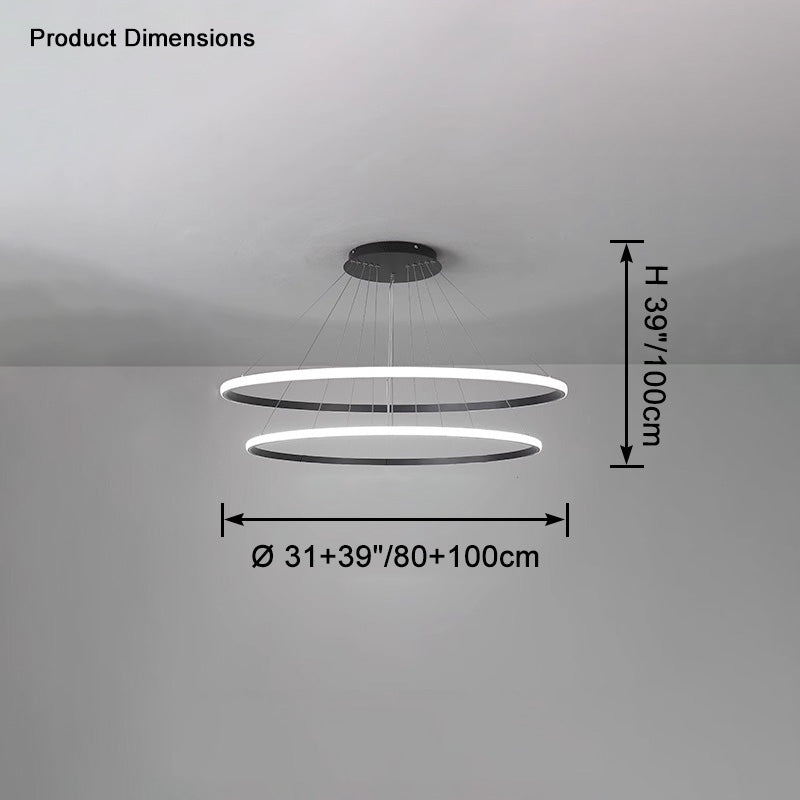 WOMO Tiered Circular Led Chandelier-WM2458