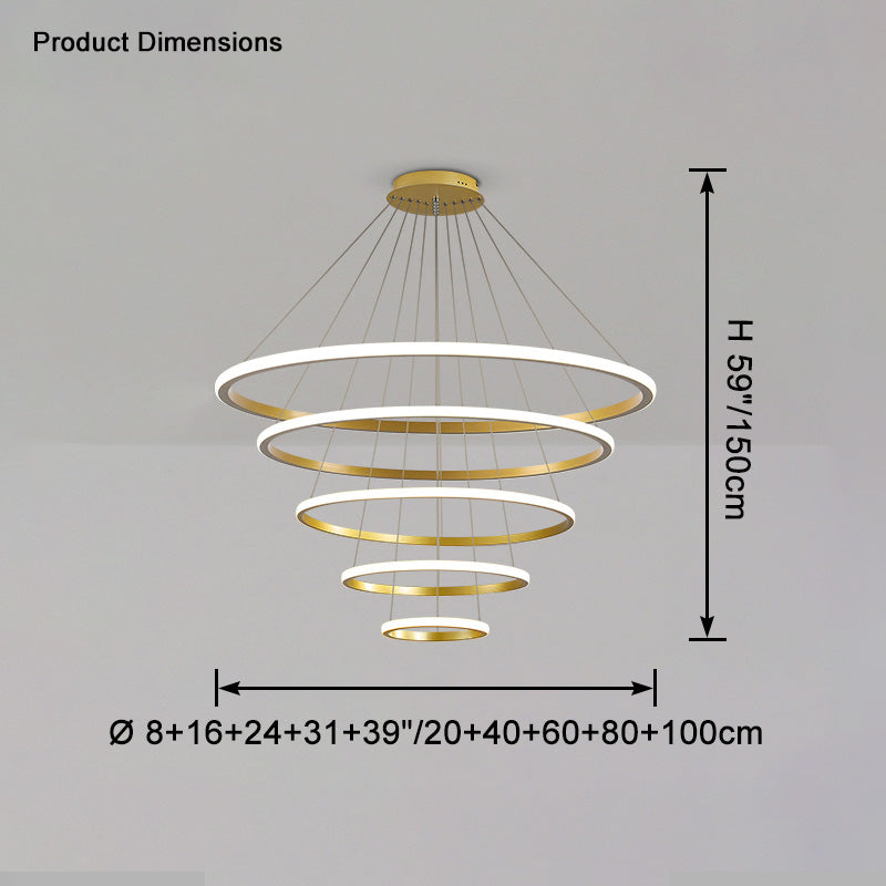 WOMO Tiered Circular Led Chandelier-WM2458