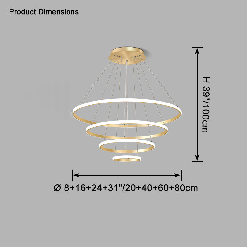 WOMO Tiered Circular Led Chandelier-WM2458