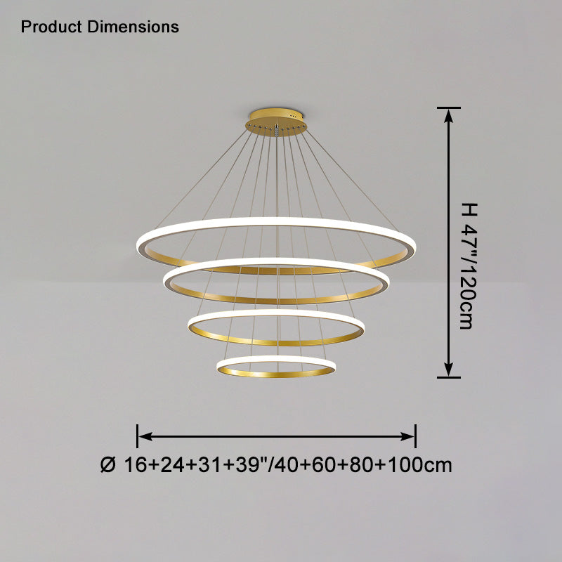 WOMO Tiered Circular Led Chandelier-WM2458