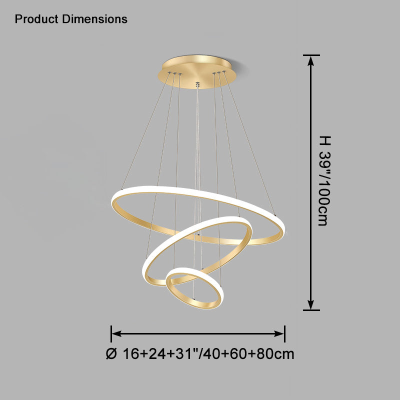 WOMO Tiered Circular Led Chandelier-WM2458