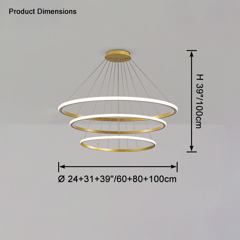 WOMO Tiered Circular Led Chandelier-WM2458