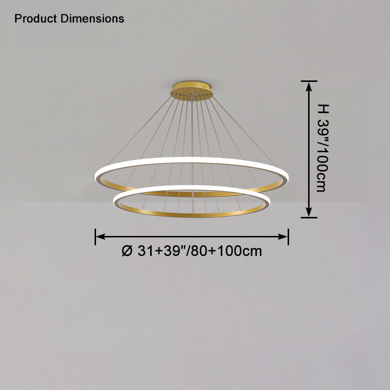 WOMO Tiered Circular Led Chandelier-WM2458