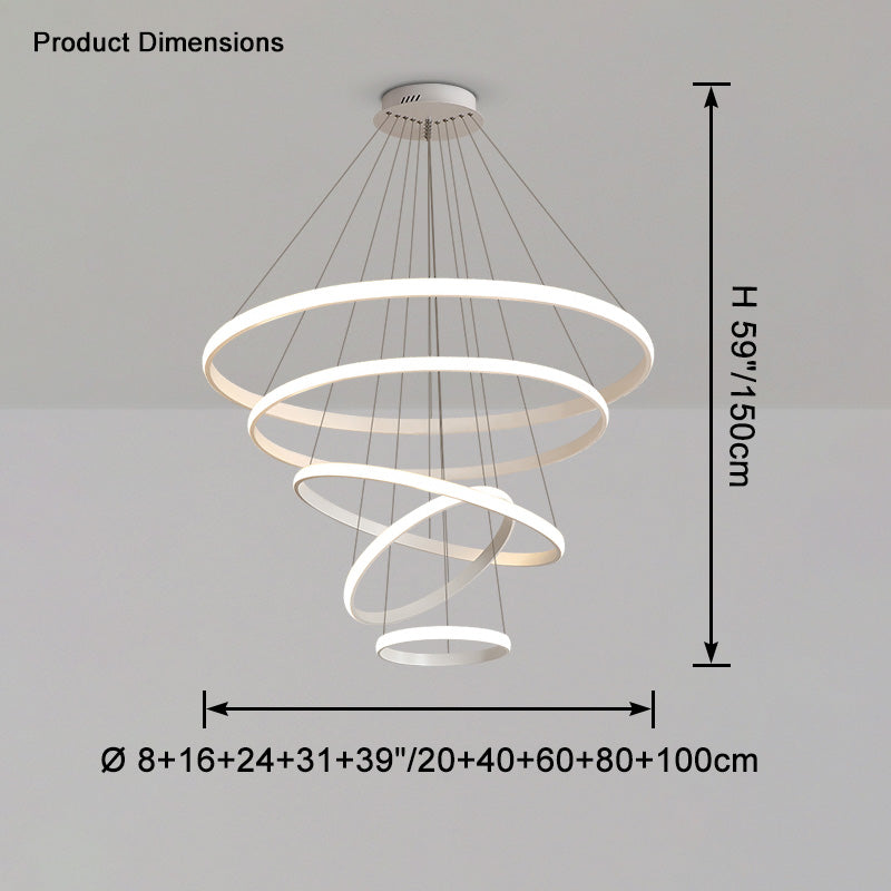 WOMO Tiered Circular Led Chandelier-WM2458