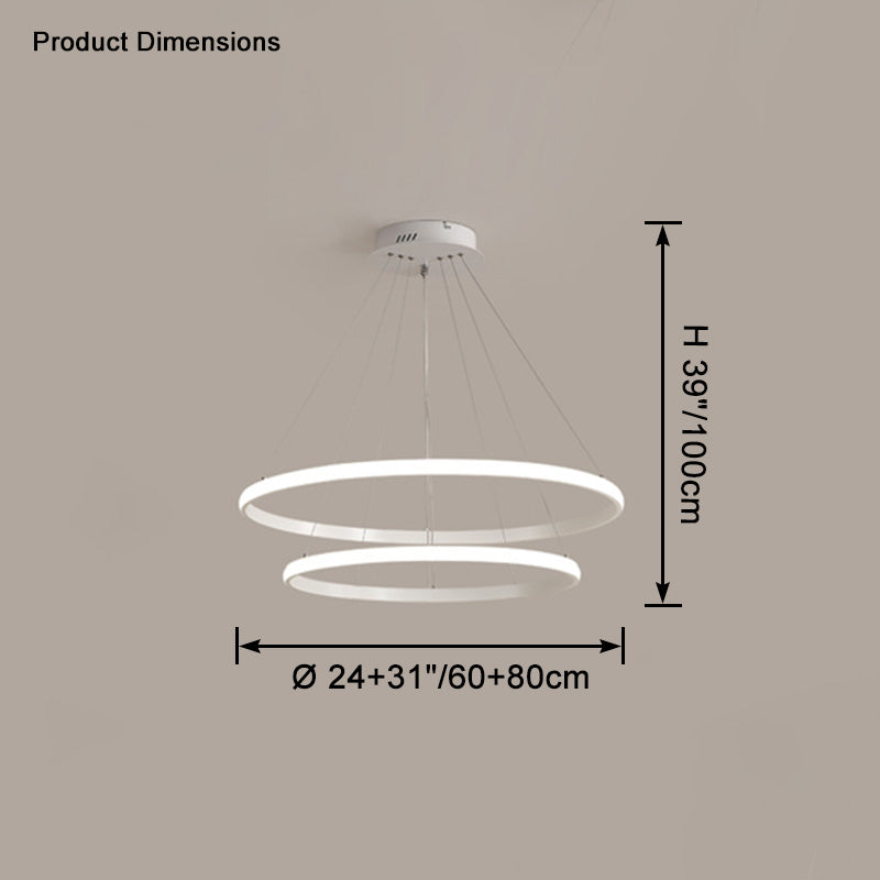 WOMO Tiered Circular Led Chandelier-WM2458