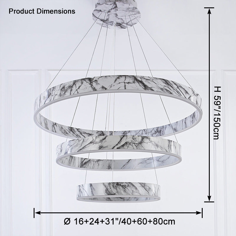 WOMO Tiered Circular Marble Chandelier-WM2460