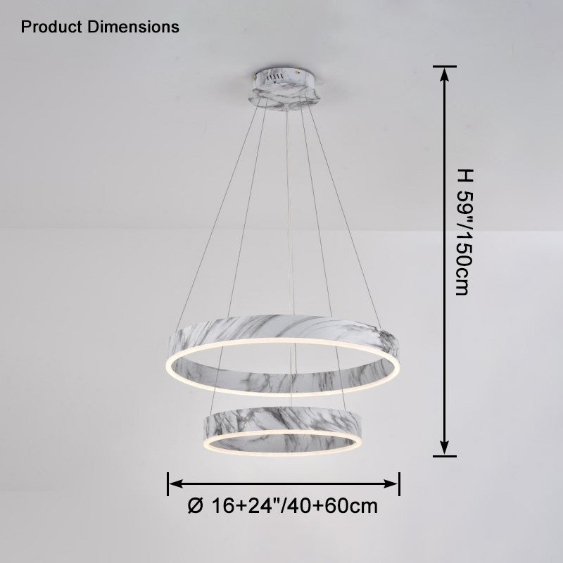 WOMO Tiered Circular Marble Chandelier-WM2460