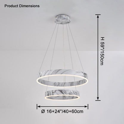 WOMO Tiered Circular Marble Chandelier-WM2460