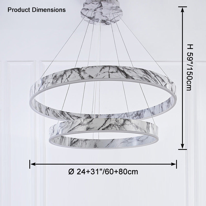 WOMO Tiered Circular Marble Chandelier-WM2460