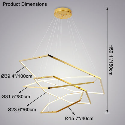 WOMO Tiered Hexagon Led Chandelier-WM2463